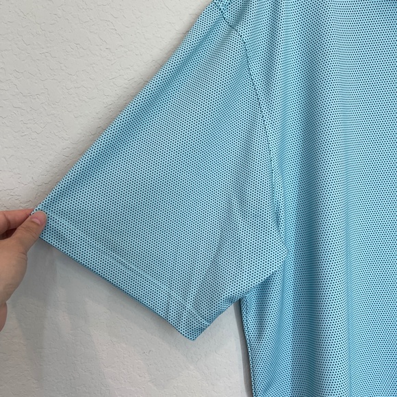 Turtleson Polo Shirt Men's XL Blue Dots Golf Stretch Preppy Activewear Casual - Picture 3 of 9